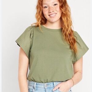 Old Navy | Flutter Sleeve Green Blouse